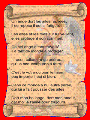 Pour toi mon ange que j'aime, mais aussi pour toutes les mamans et papas qui ont perdu un enfant .              
