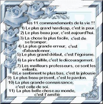    LES 10 COMMANDEMANTS DE LA VIE LE 2 EME N'EST PAS POUR MOI