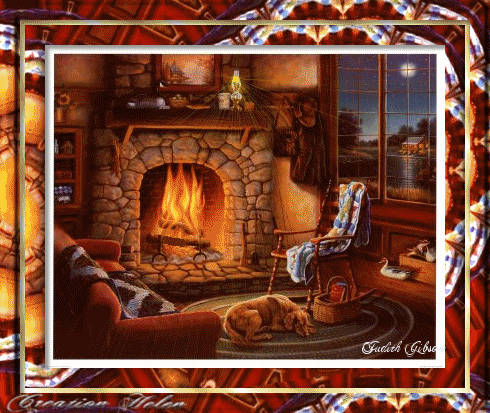 UN FEU DE CHEMINEE ,MAIS PAS DE CADEAU A DEPOSER CETTE ANNEE, LE PLUS BEAU AURAIT ETE QUE TU SOIS LA .TES PARENTS QUI T'AIMENT TRES FORT