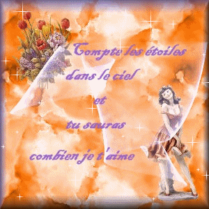 JE LE REGARDE SOUVENT CE CIEL QUAND JE VOIS UNE ETOILE JE SAIS QUE TU ES LA JE T'AIME MON POUSSIN A DEMAIN